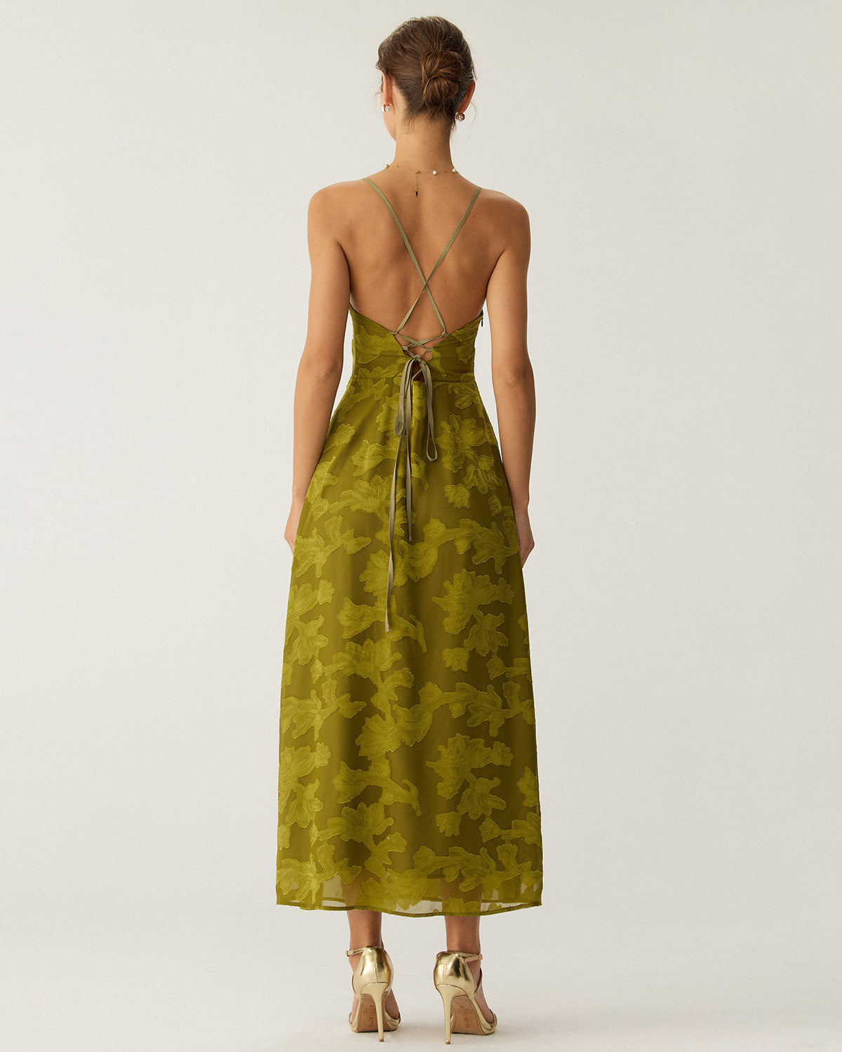 Amelia Sukienka Maxi Zielone Kwiaty