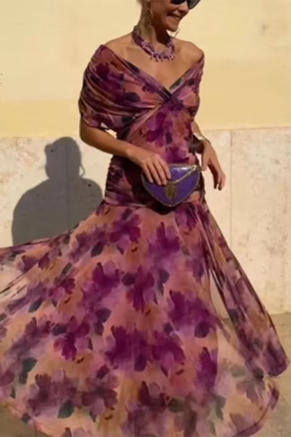 Valentina – elegancka sukienka maxi z dekoltem V