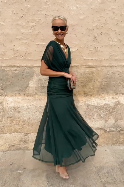 Valentina – elegancka sukienka maxi z dekoltem V
