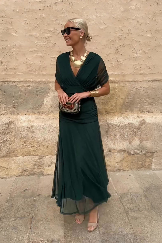 Valentina – elegancka sukienka maxi z dekoltem V