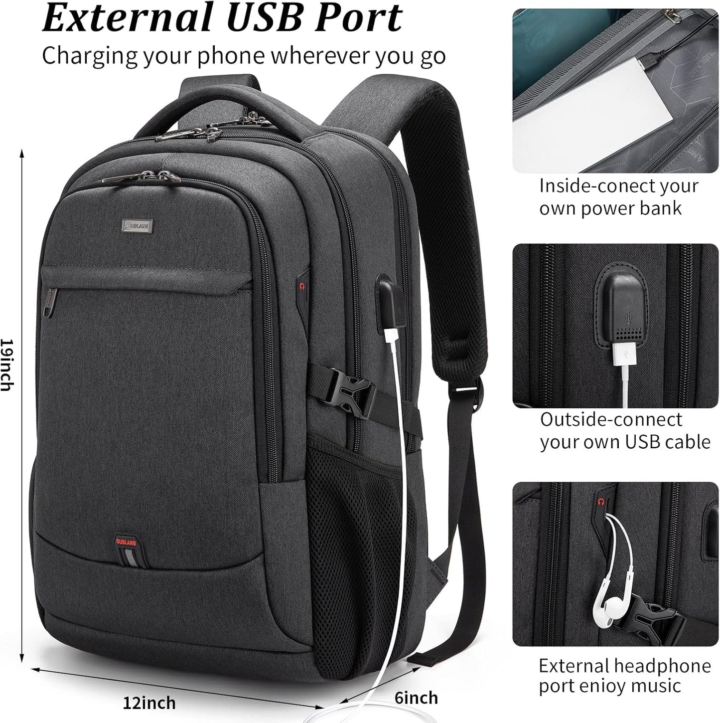 Podróżny antykradzieżowy na laptopa z portem USB smart