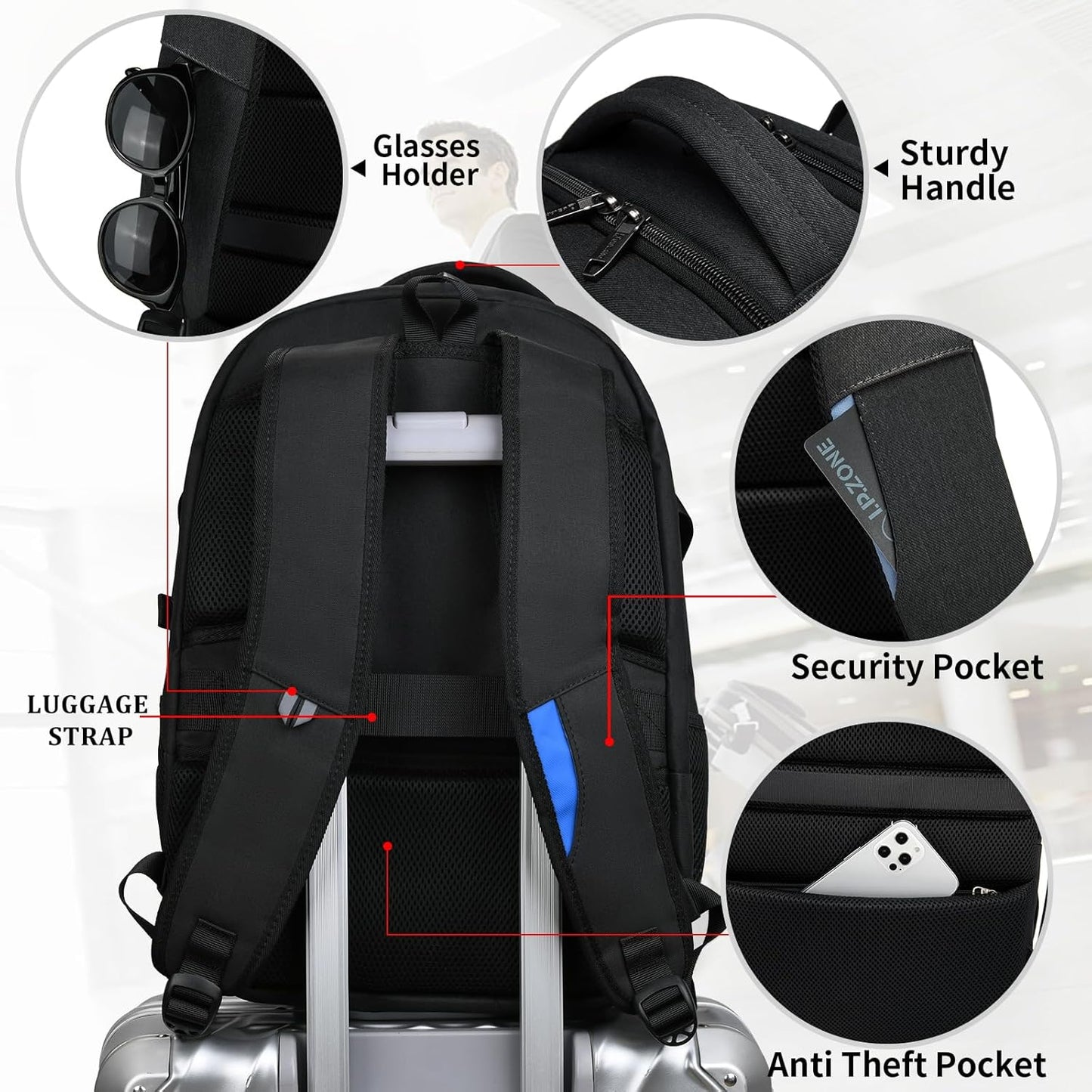 Podróżny antykradzieżowy na laptopa z portem USB smart
