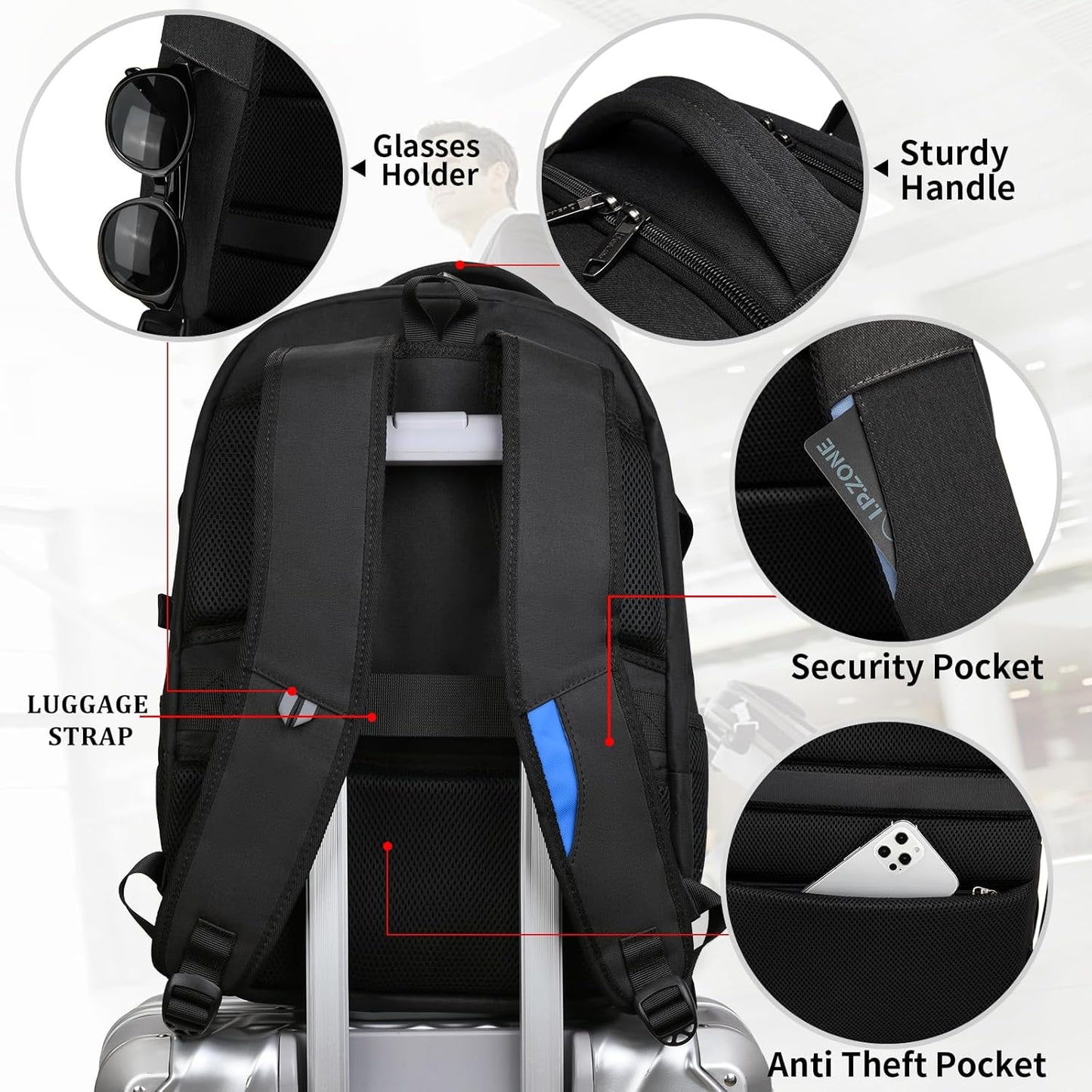 Podróżny antykradzieżowy na laptopa z portem USB smart