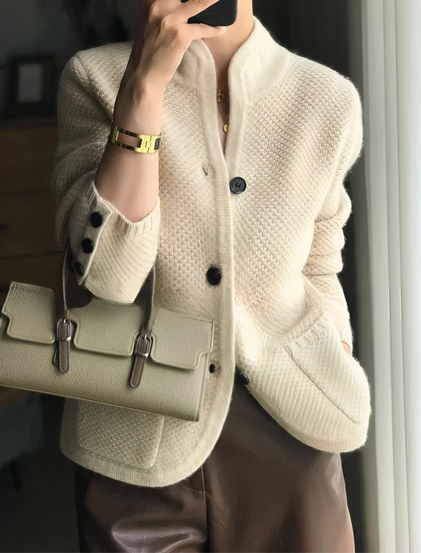 Kobiety Kardigan | Zapięcie z przodu i długie rękawy fason modelu