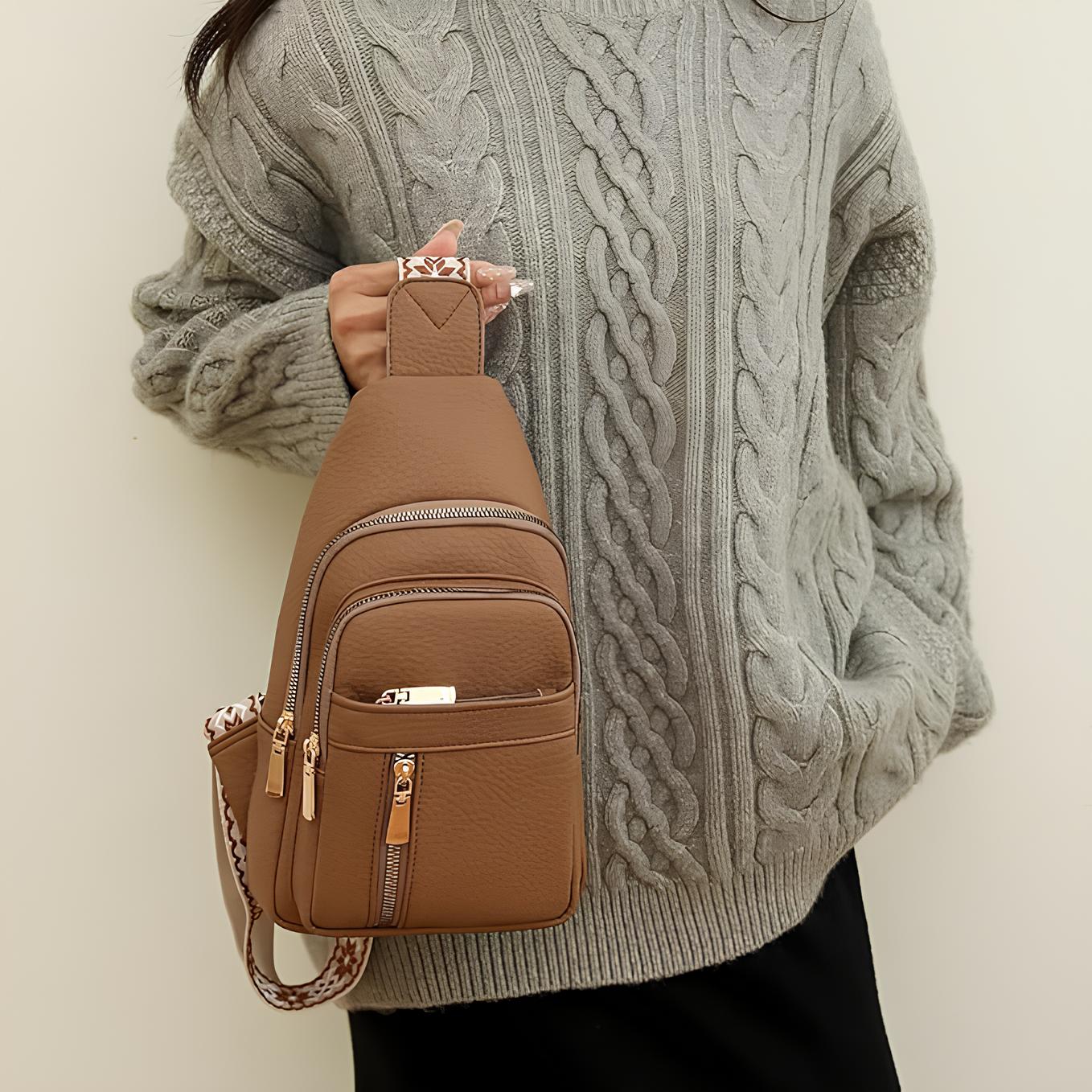 Torba crossbody z wieloma przegrodami i bezpiecznym zamkiem błyskawicznym