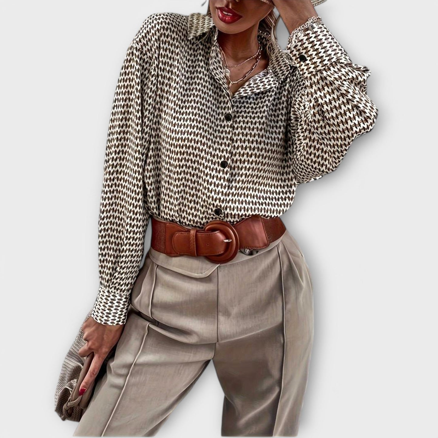 Ashley | Vintage bluzka z długim rękawem