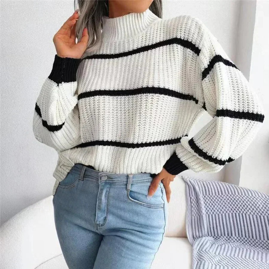 Elegancki Sweter Damski z Czystej Wełny Dziewiczej o Ponadczasowym Kroju