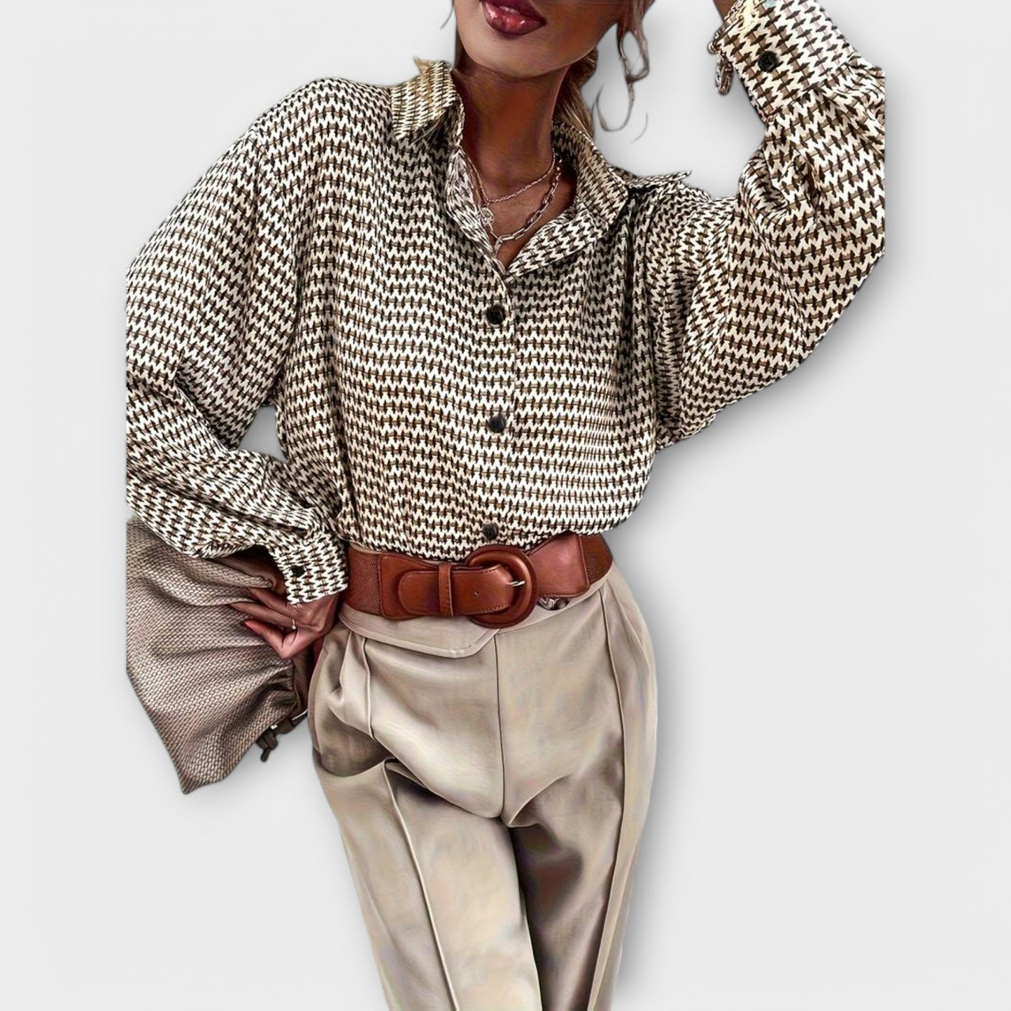 Ashley | Vintage bluzka z długim rękawem