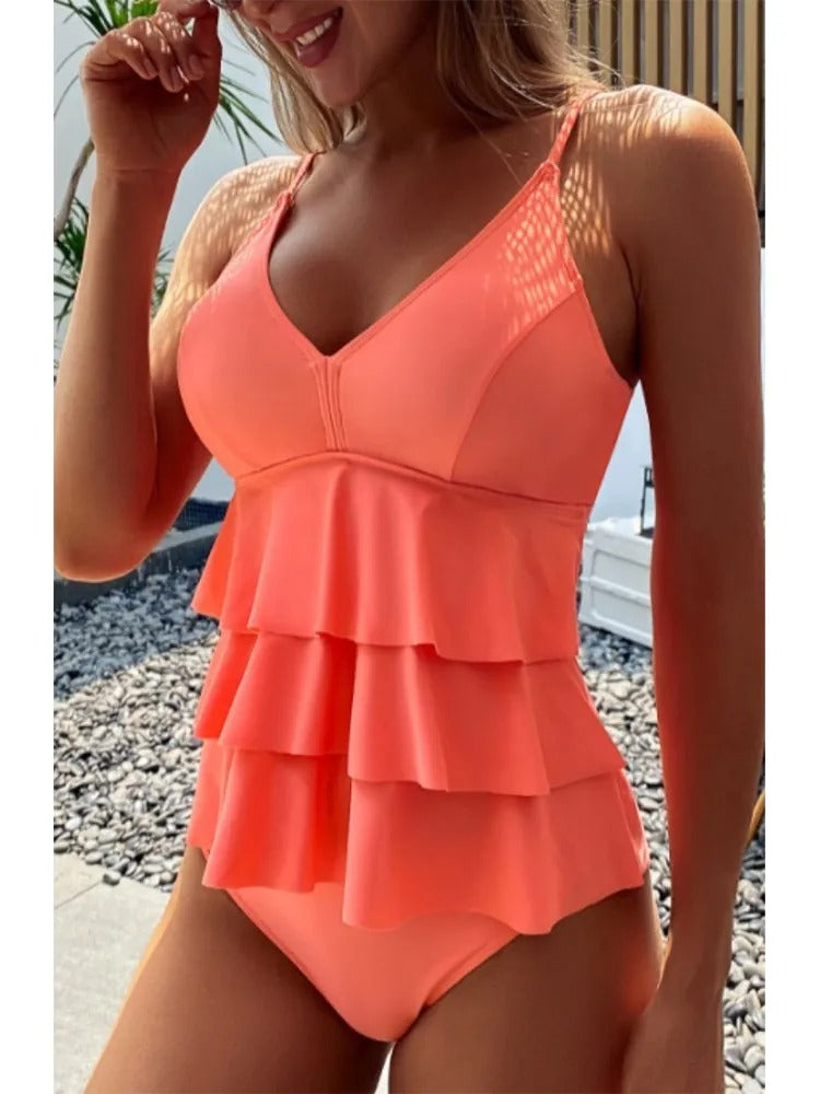 Elena – dwuczęściowy strój kąpielowy tankini z wysokim stanem