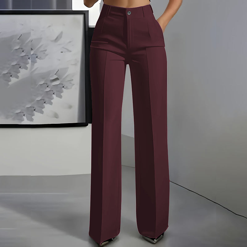 Margo Eleganckie damskie spodnie garniturowe z wysokim stanem