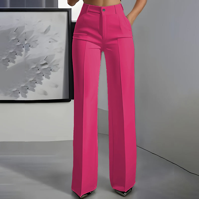 Margo Eleganckie damskie spodnie garniturowe z wysokim stanem