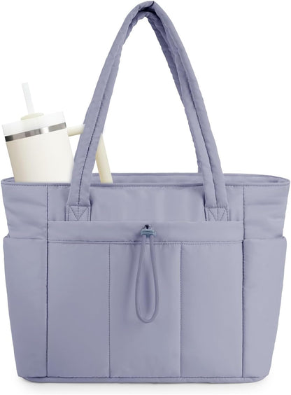 Pojemna damska tote torba na laptopa z bezpieczną kieszenią na kubek