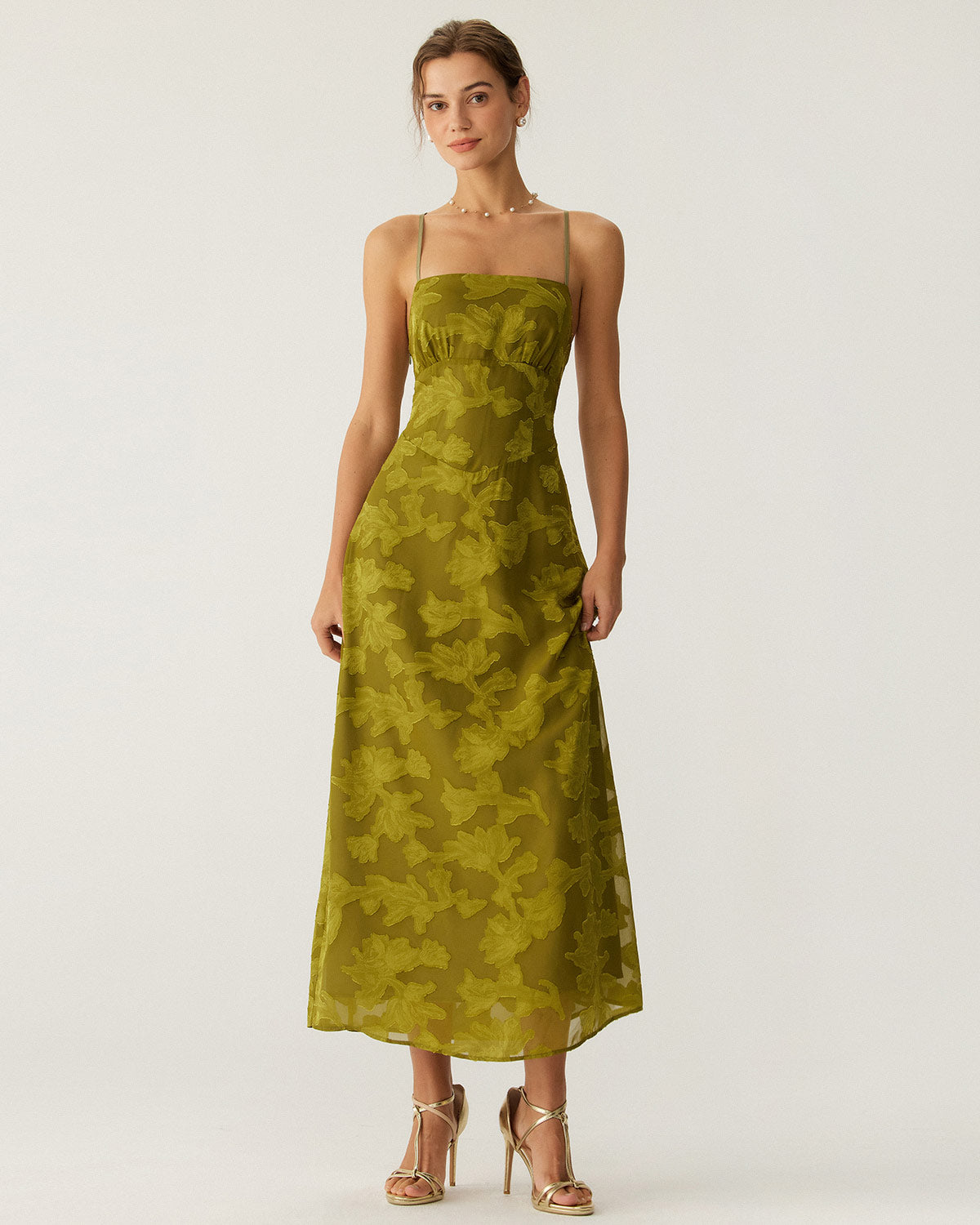 Amelia Sukienka Maxi Zielone Kwiaty