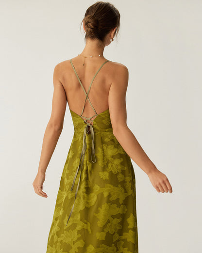 Amelia Sukienka Maxi Zielone Kwiaty