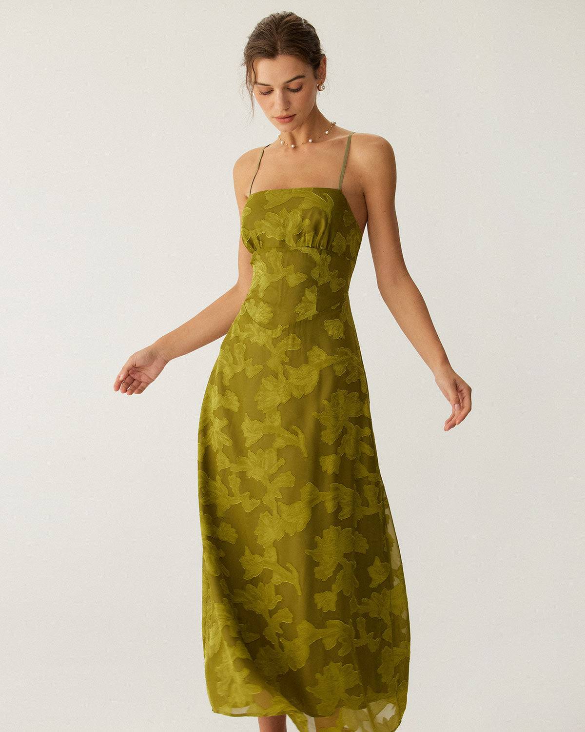 Amelia Sukienka Maxi Zielone Kwiaty